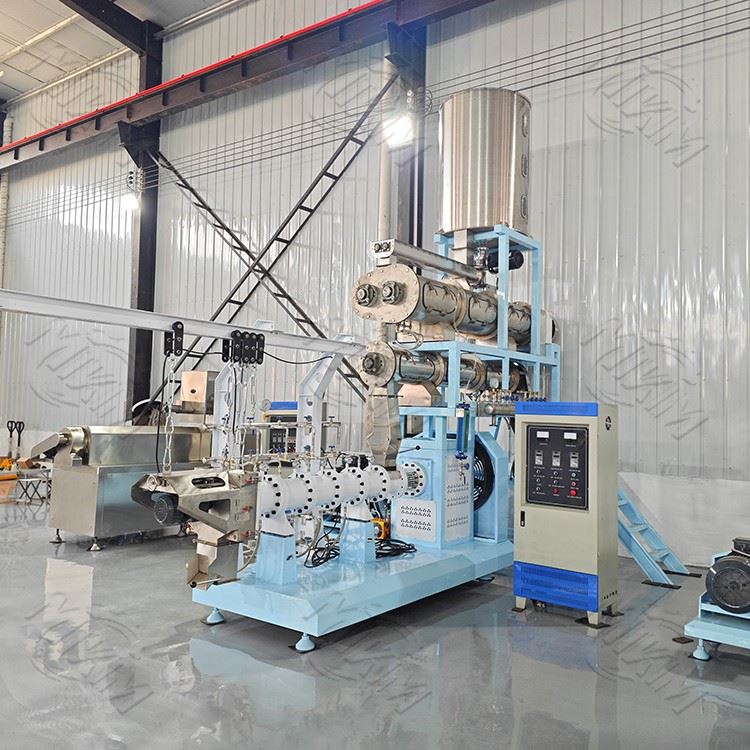 Twin-Screw Floating Fish Feed Extruder Machine factory